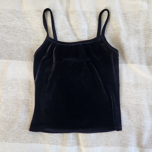 90s vintage Josie by Natori black velvet cropped cami size extra small - Picture 3 of 5